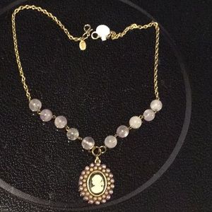 Rotsina, Gold Tone Necklace, Lilac Color , Beads